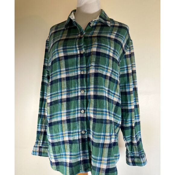 Women's American Eagle Green Flannel Button Down Shirt‎ (Size XS) - Picture 1 of 7